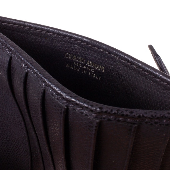 Giorgio Armani Black Leather Card Holder Wallet - Picture 5 of 5
